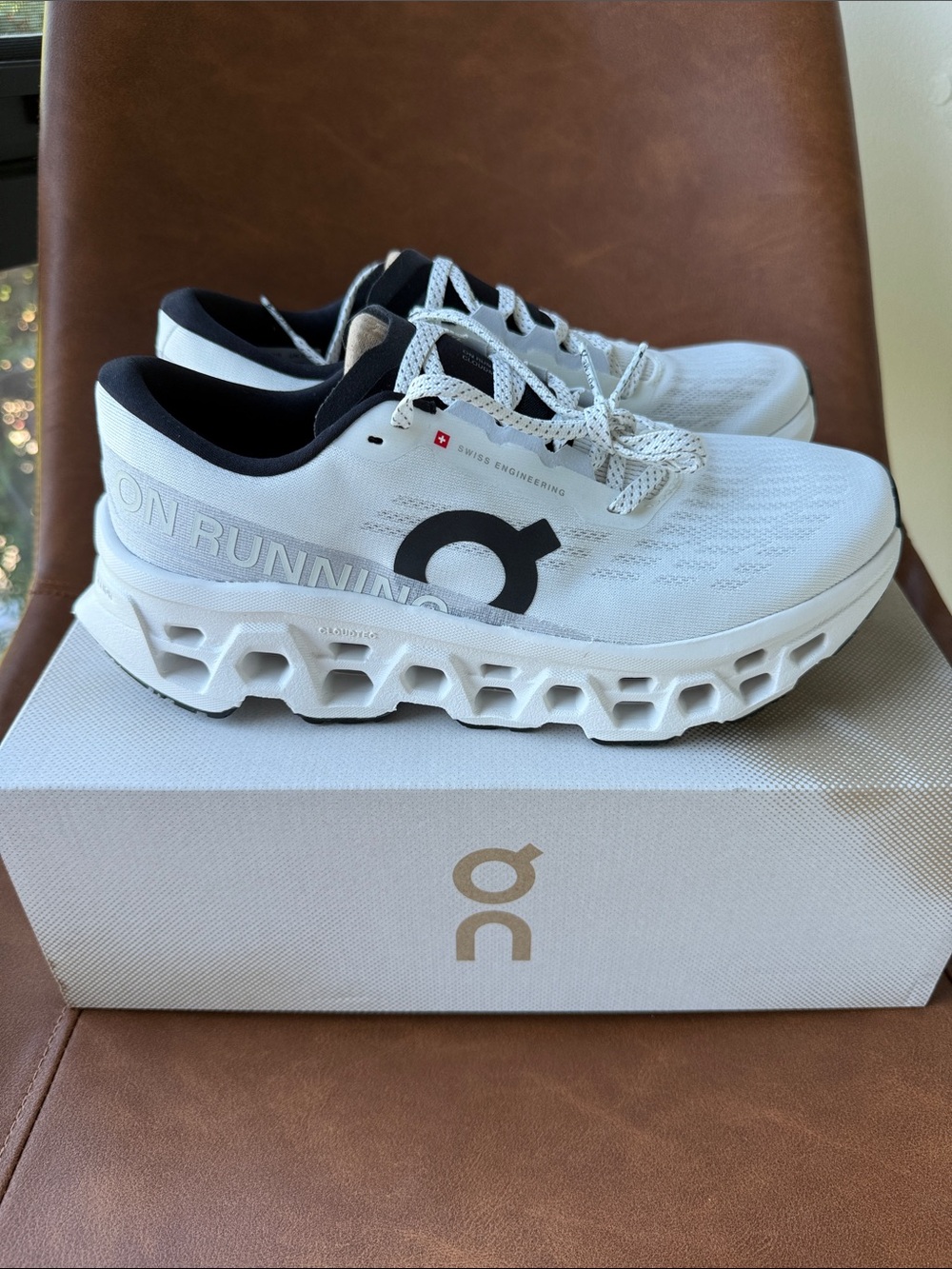 On Running 3WG10031200 Cloudmonster 3  White/Black Athletic Sneakers